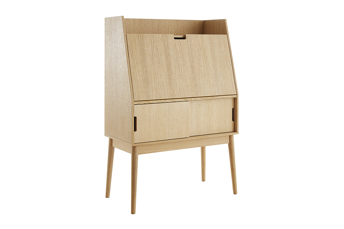 Secreter con tablero plegable y acabado roble GABIN