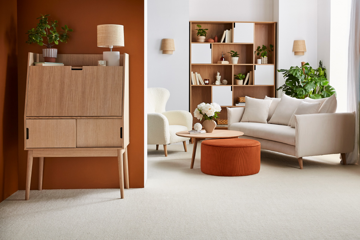 Secreter con tablero plegable y acabado roble GABIN