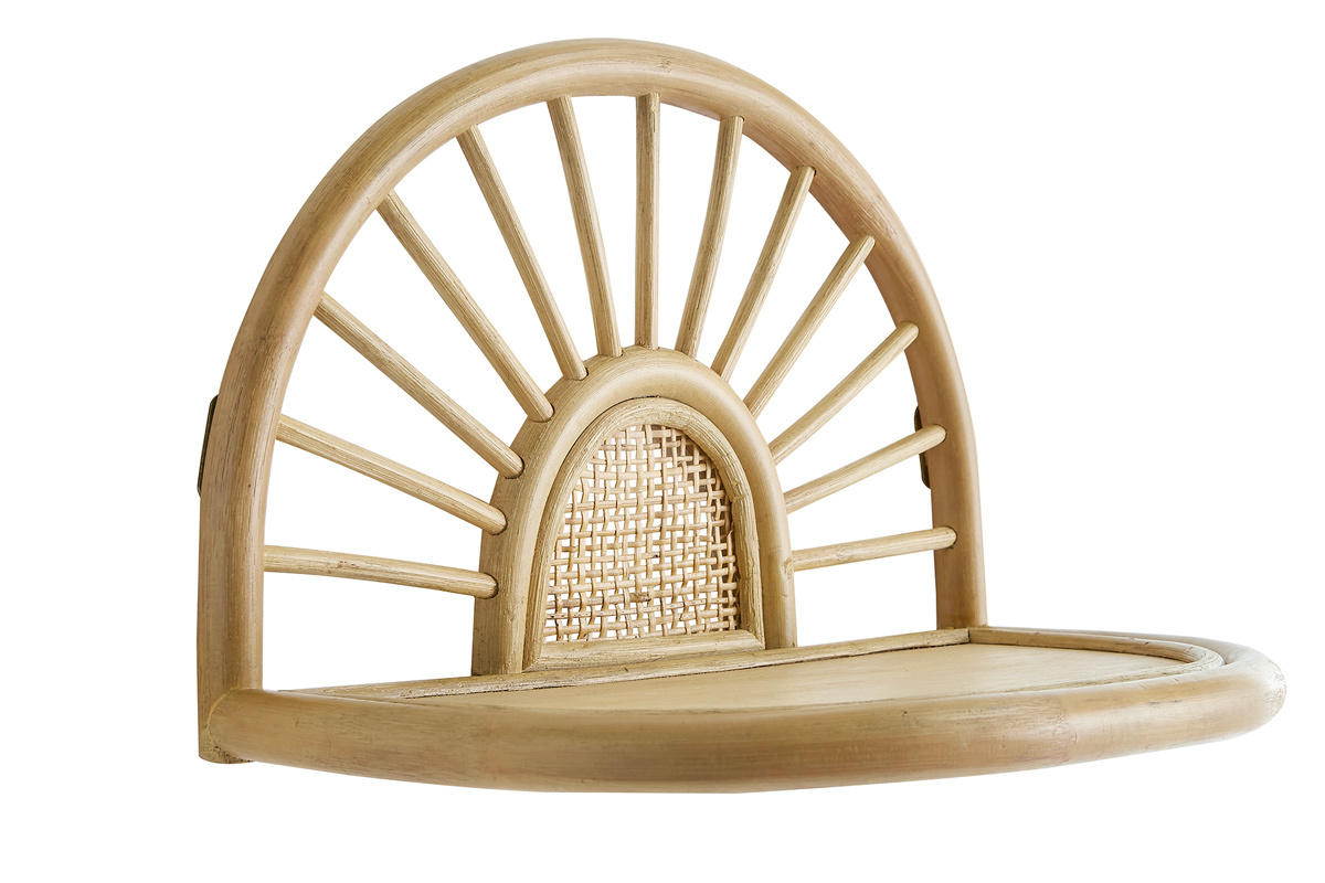 Set de 2 estanteras de pared de ratn natural y caa 40 cm BOW