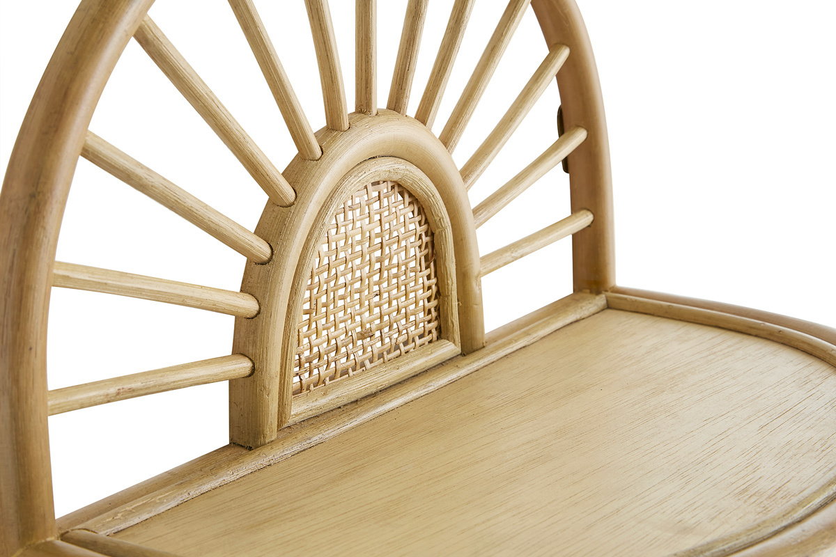 Set de 2 estanteras de pared de ratn natural y caa 40 cm BOW
