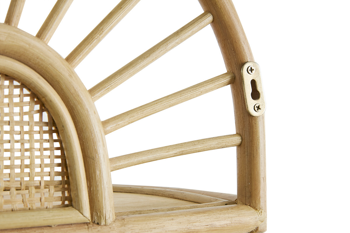 Set de 2 estanteras de pared de ratn natural y caa 40 cm BOW