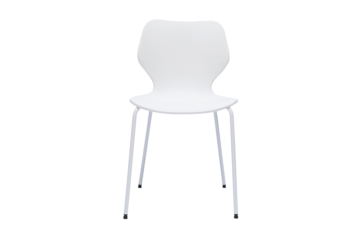 Set de 2sillas apilables de diseo blanco para interior/exterior FLIP