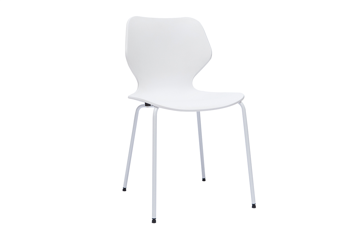 Set de 2sillas apilables de diseo blanco para interior/exterior FLIP