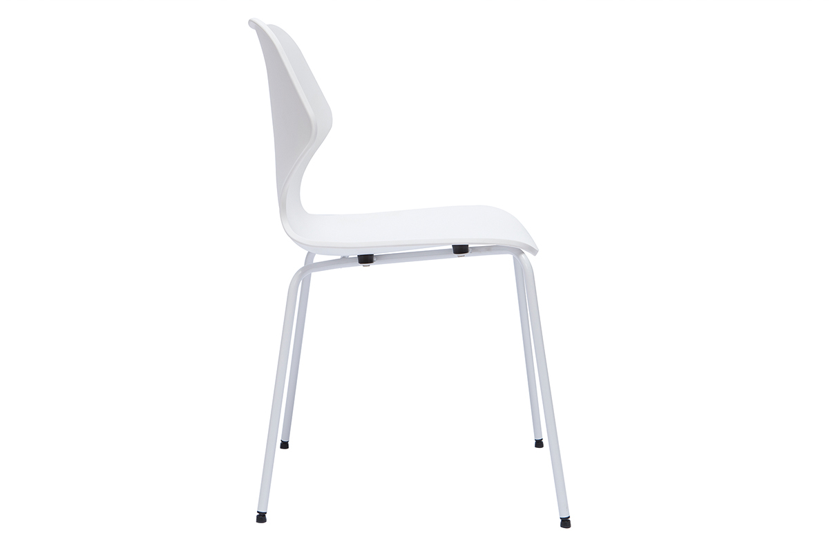 Set de 2sillas apilables de diseo blanco para interior/exterior FLIP