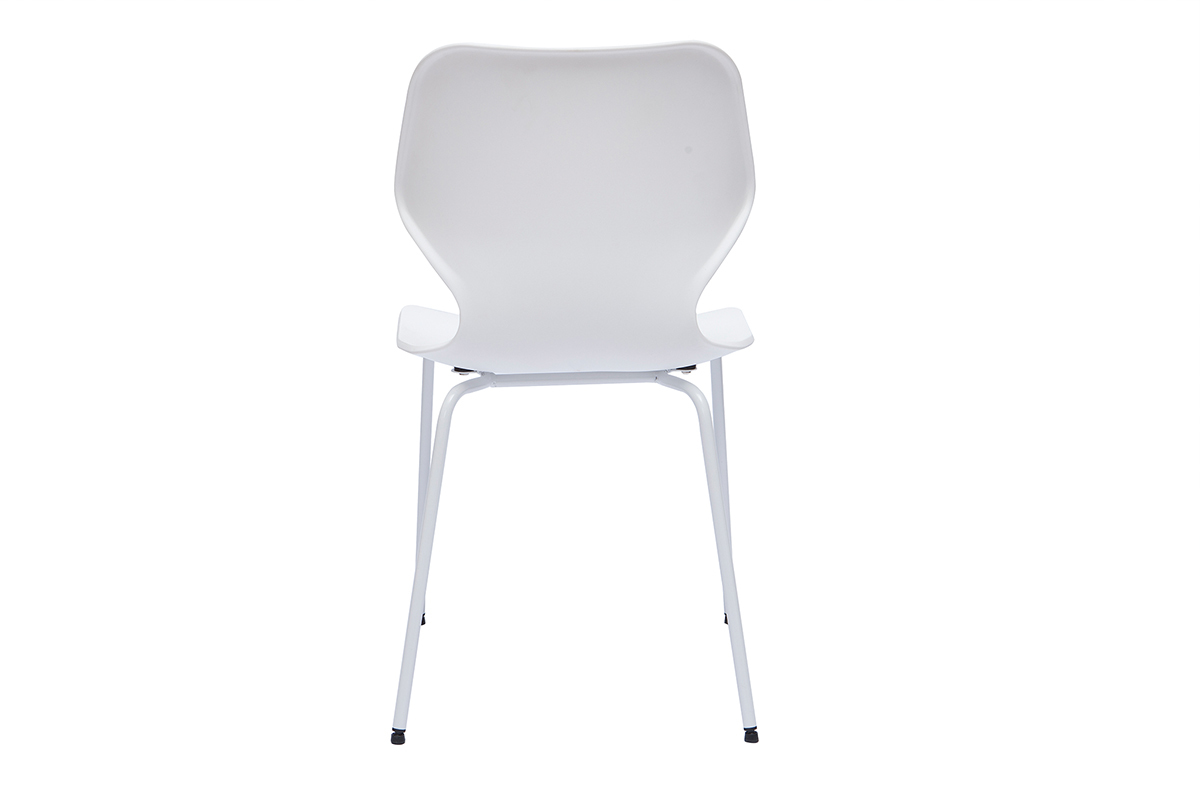Set de 2sillas apilables de diseo blanco para interior/exterior FLIP