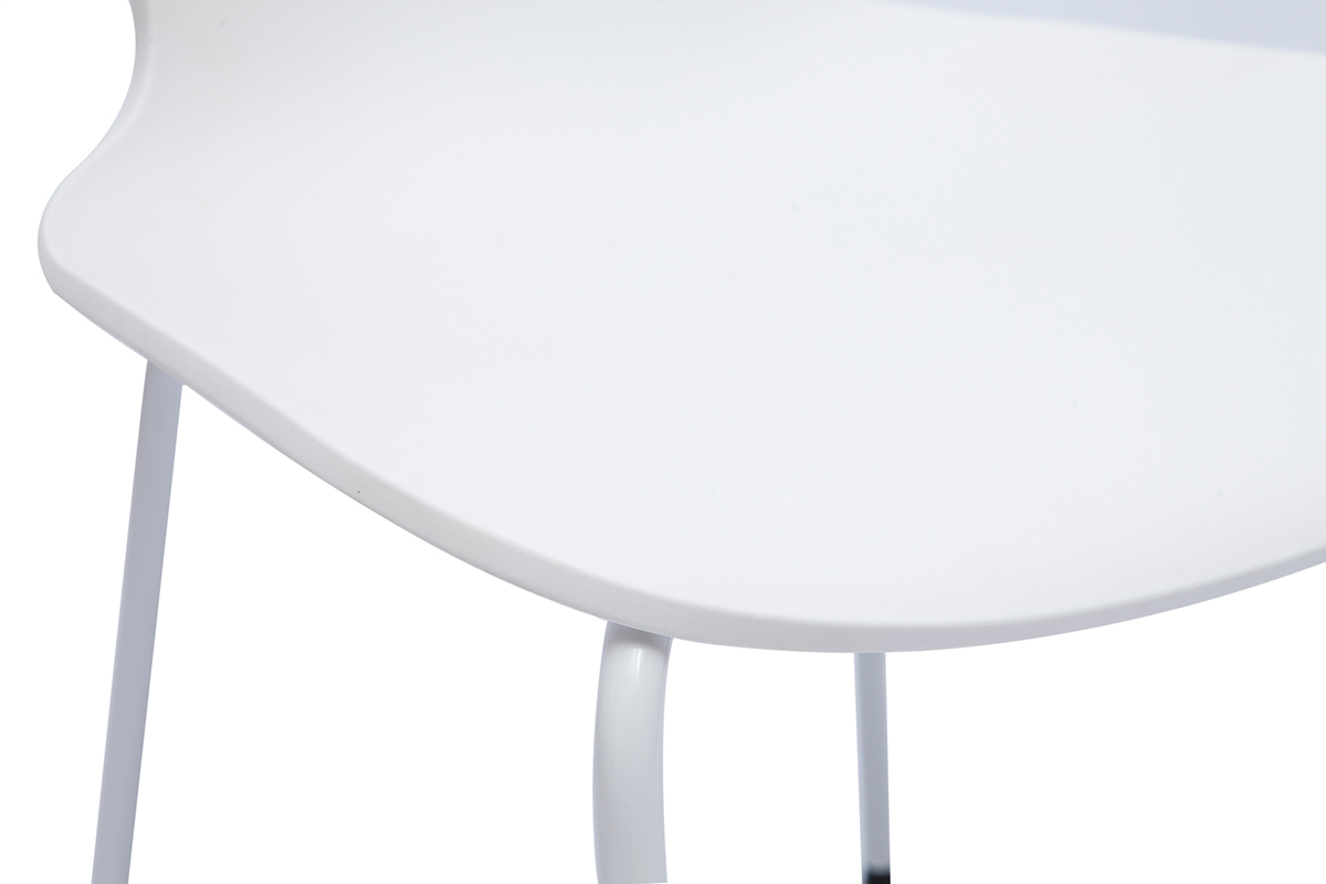 Set de 2sillas apilables de diseo blanco para interior/exterior FLIP