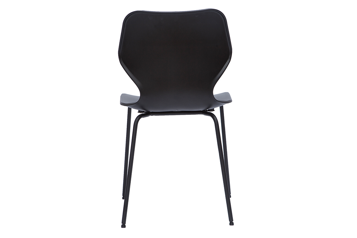 Set de 2sillas apilables de diseo negro para interior/exterior FLIP