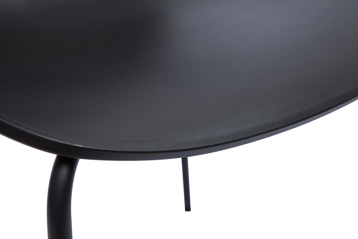 Set de 2sillas apilables de diseo negro para interior/exterior FLIP