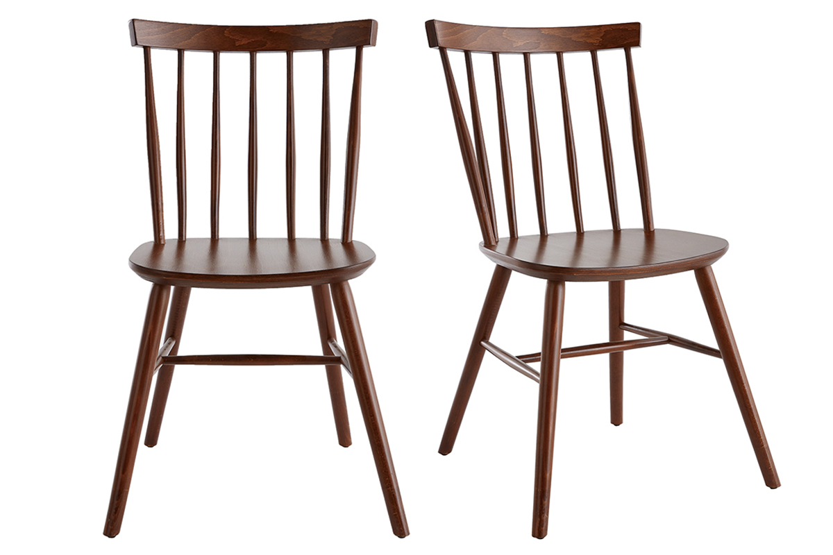 Set de 2 sillas con varillas de nogal COLBERT