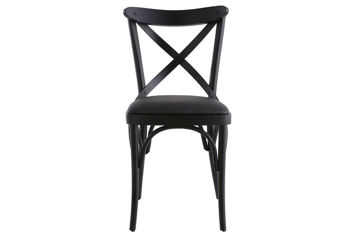 Set de 2 sillas de bistrot de madera negra MARCEL
