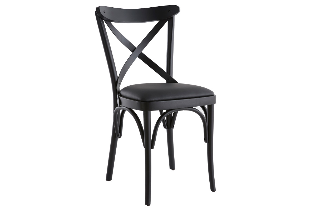 Set de 2 sillas de bistrot de madera negra MARCEL