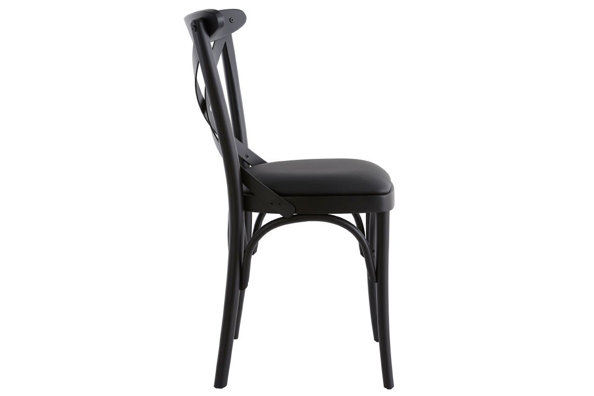 Set de 2 sillas de bistrot de madera negra MARCEL