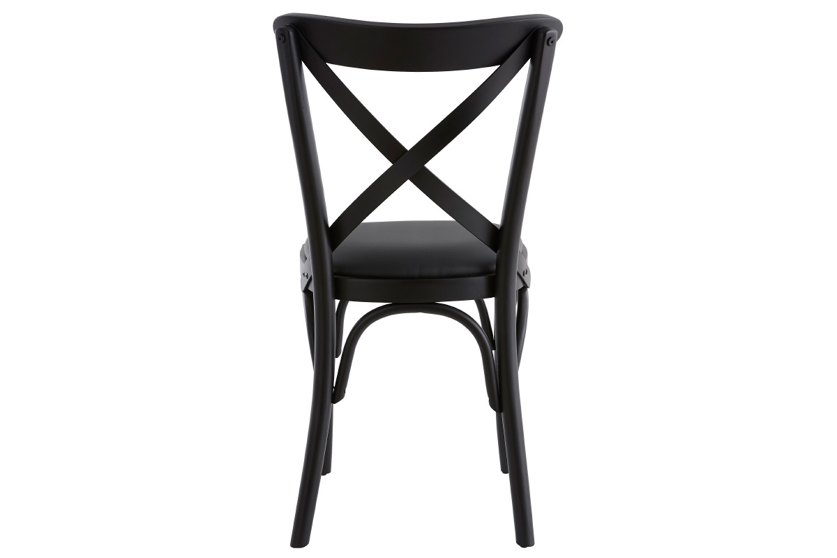 Set de 2 sillas de bistrot de madera negra MARCEL