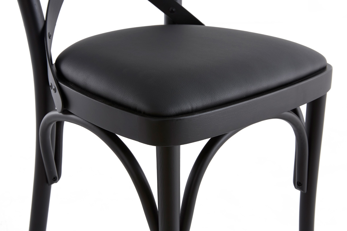 Set de 2 sillas de bistrot de madera negra MARCEL