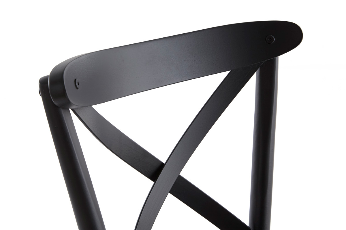 Set de 2 sillas de bistrot de madera negra MARCEL