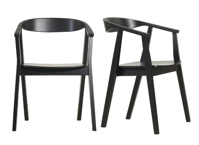 Set de 2 sillas de diseño de madera negra BAHIA