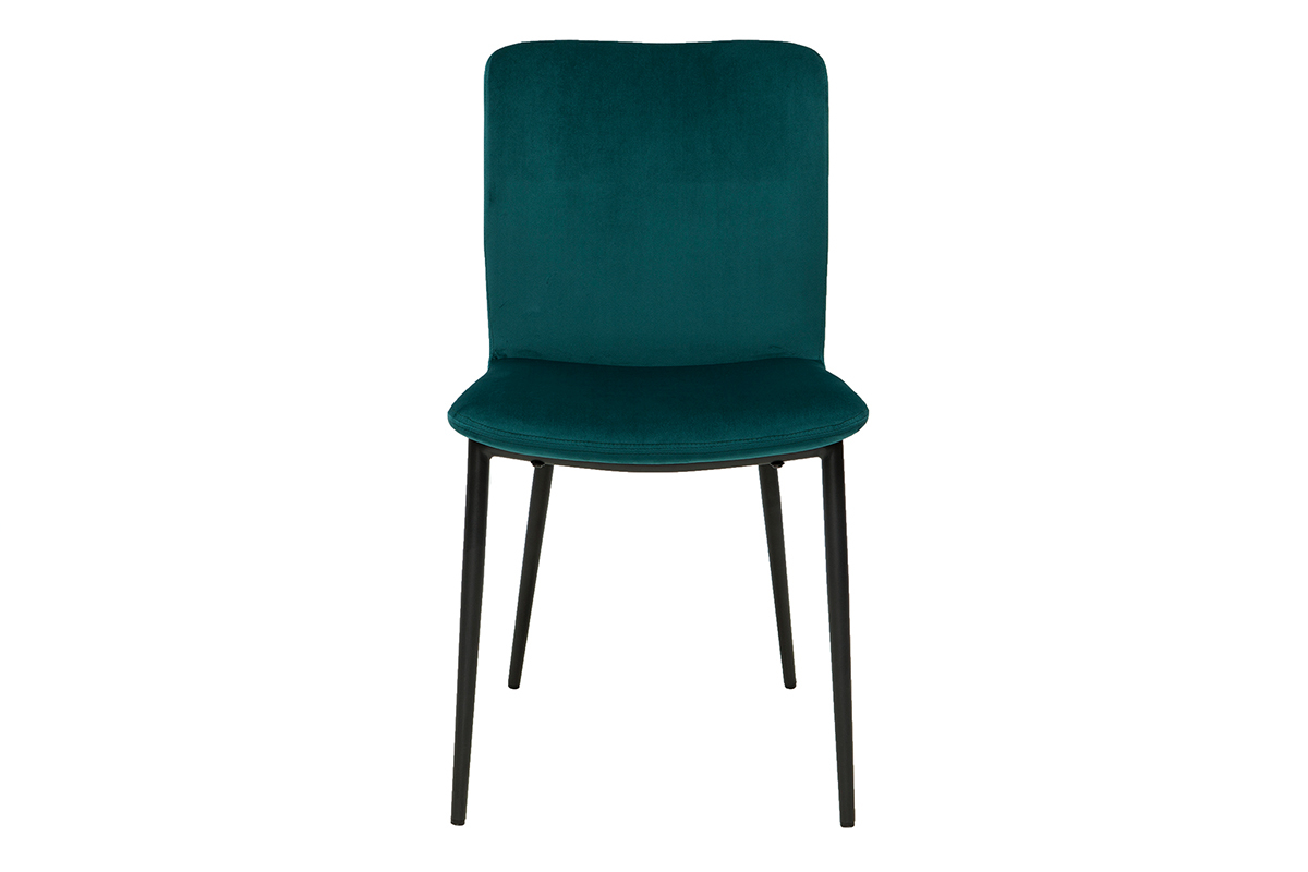 Set de 2sillas de diseo de terciopelo azul petrleo FOSTY