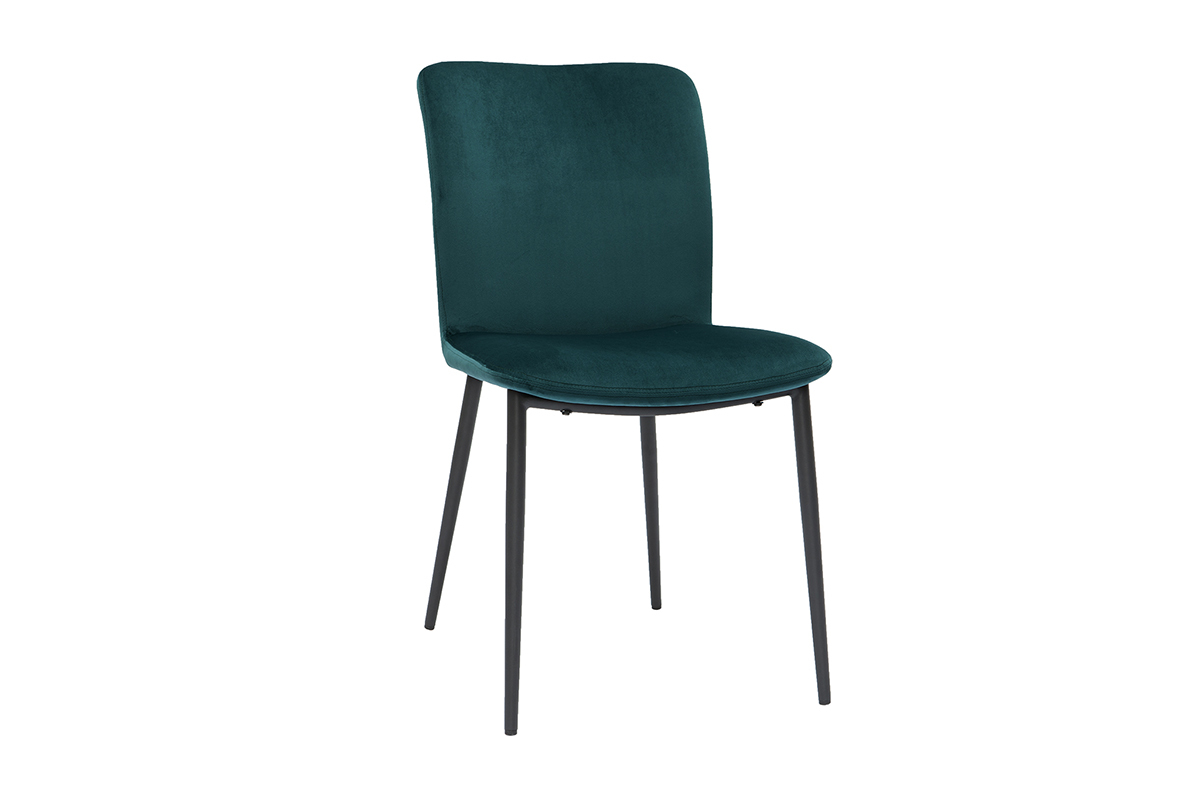 Set de 2sillas de diseo de terciopelo azul petrleo FOSTY