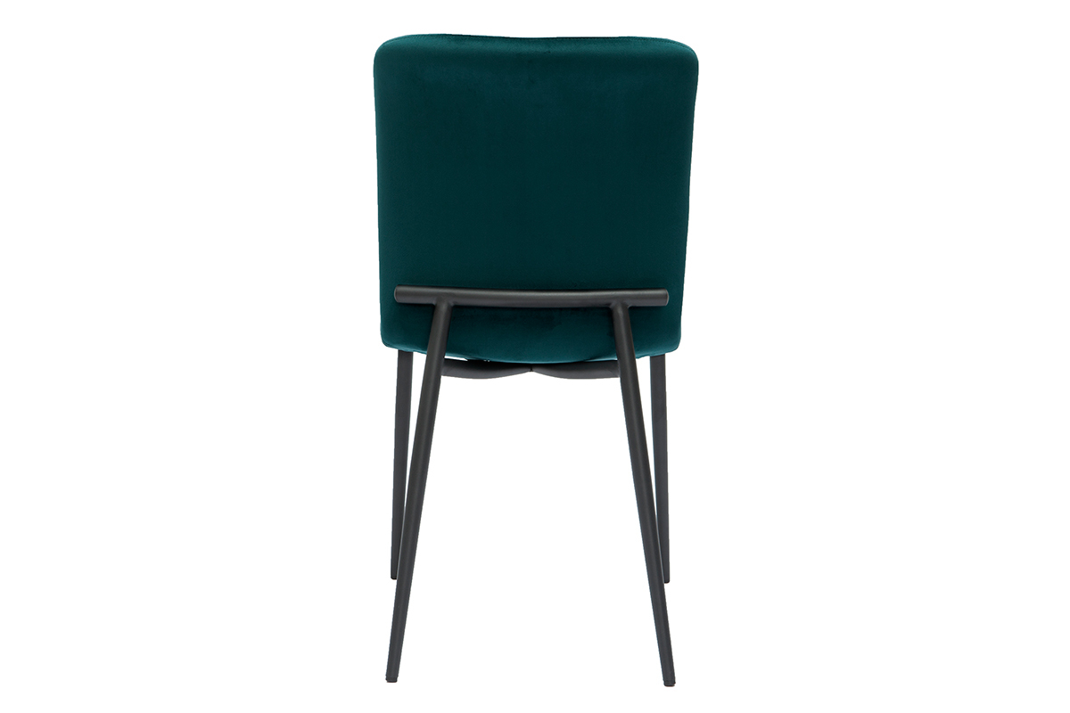 Set de 2sillas de diseo de terciopelo azul petrleo FOSTY