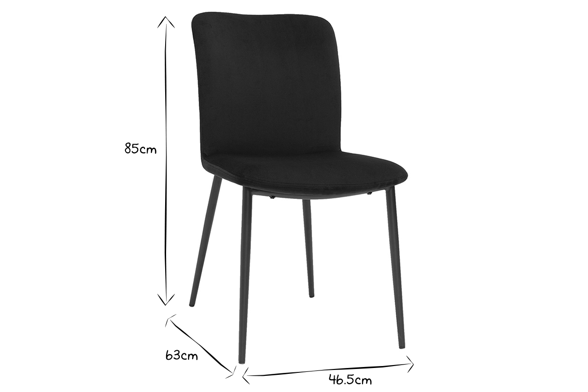 Set de 2sillas de diseo de terciopelo azul petrleo FOSTY