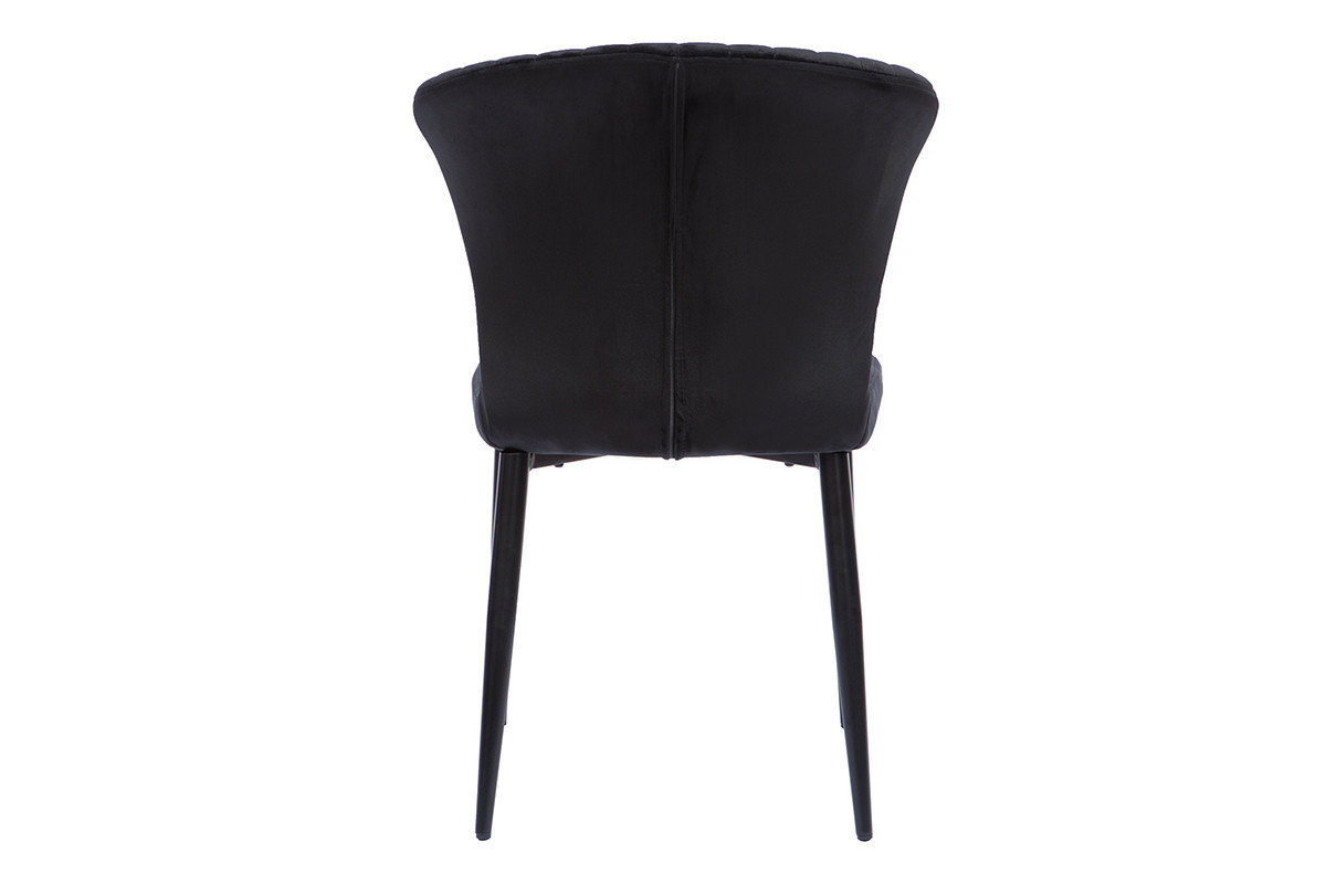Set de 2 sillas de diseo de terciopelo negro KAYEL