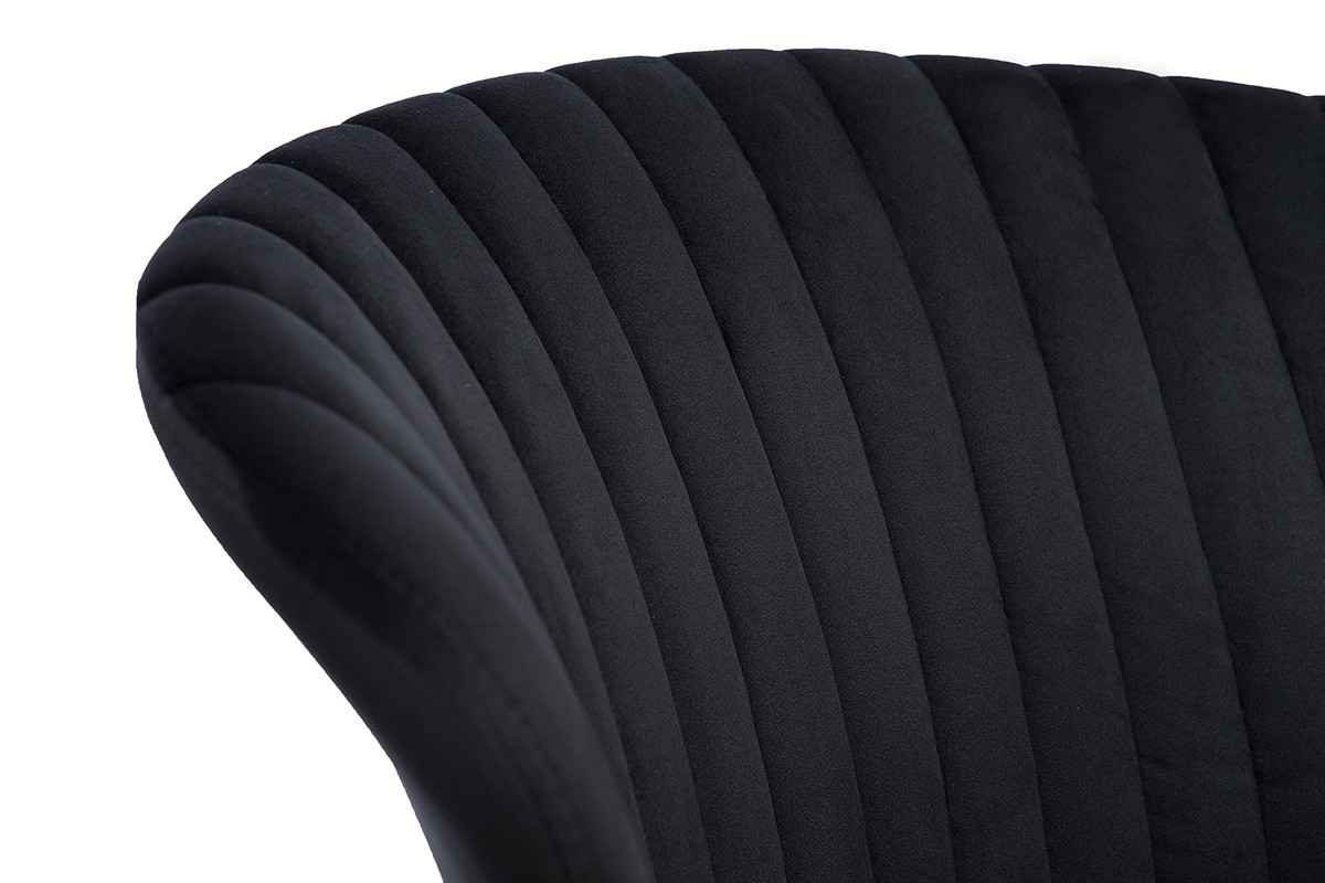 Set de 2 sillas de diseo de terciopelo negro KAYEL