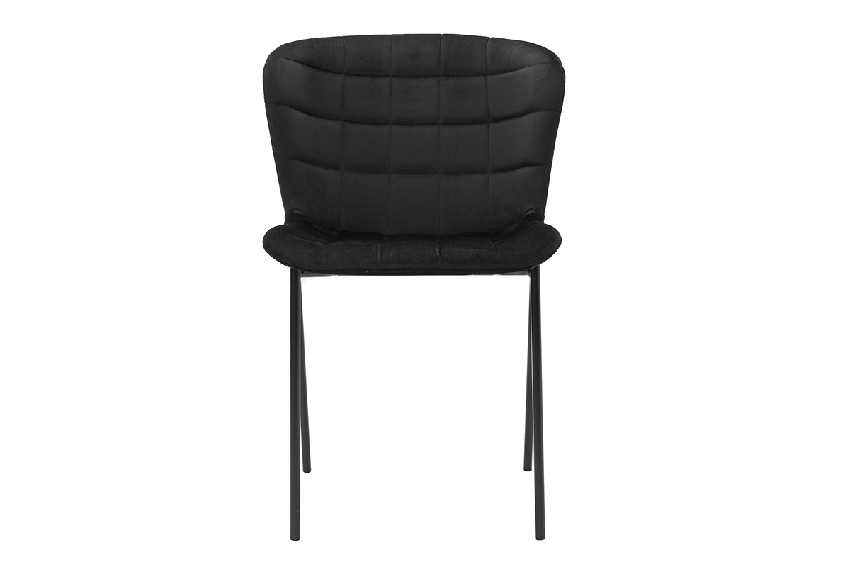 Set de 2sillas de diseo de terciopelo negro SAIGA