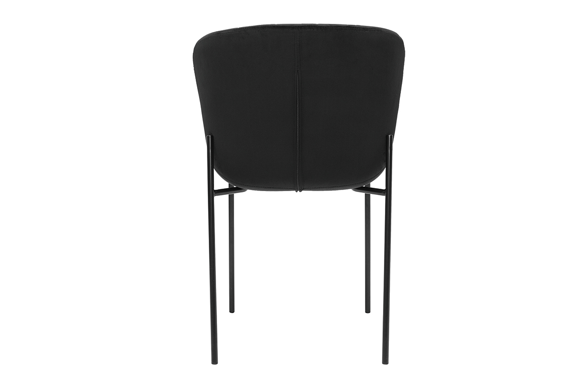 Set de 2sillas de diseo de terciopelo negro SAIGA