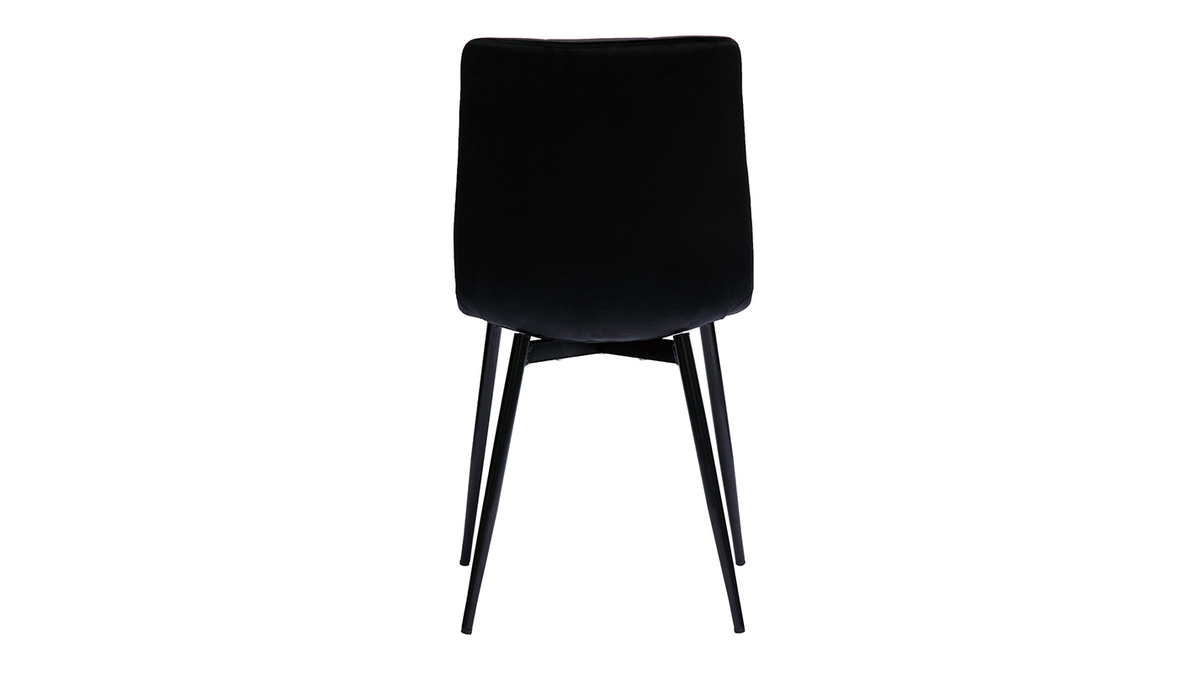 Set de 2 sillas de diseo de terciopelo negro y metal negro MAXWELL