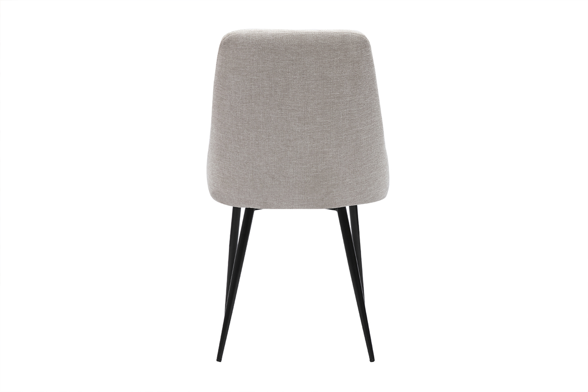 Set de 2sillas de diseo efecto aterciopelado color natural y metal negro CULT