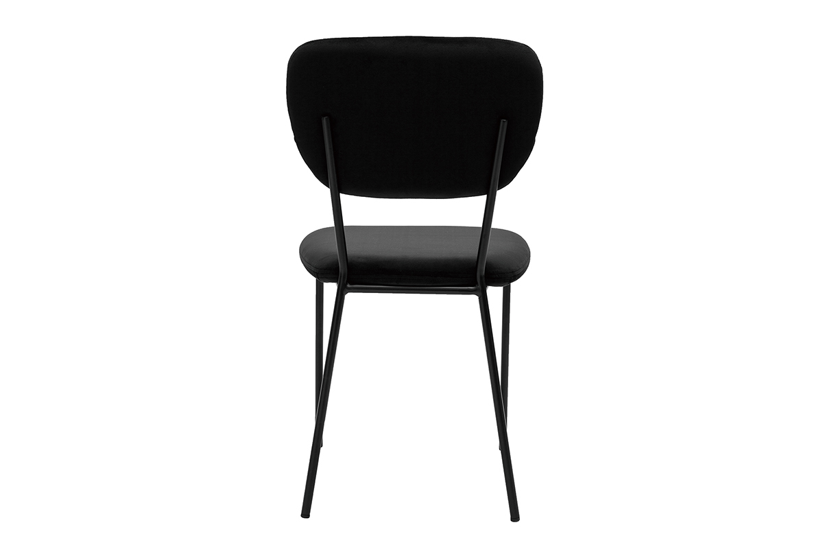 Set de 2sillas de diseo en terciopelo negro con estructura de metal negro LEPIDUS