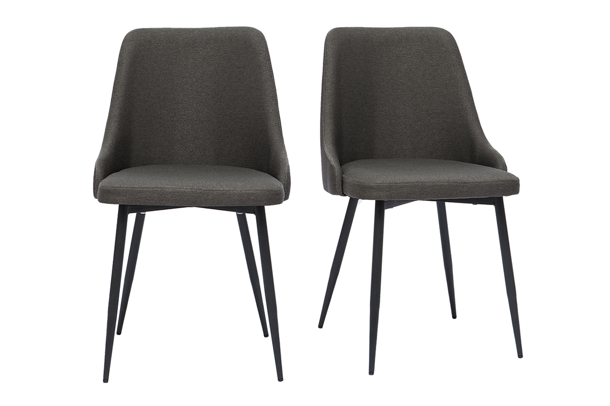 Set de 2sillas de diseo gris oscuro CULT