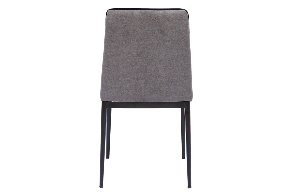 Set de 2 sillas de diseo tejido efecto aterciopelado texturizado gris LONDON