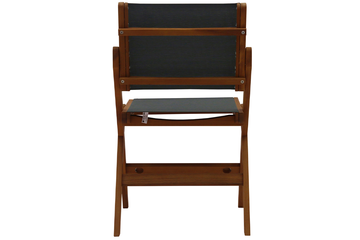 Set de 2 sillas de jardn plegables de madera maciza y gris oscuro APIK