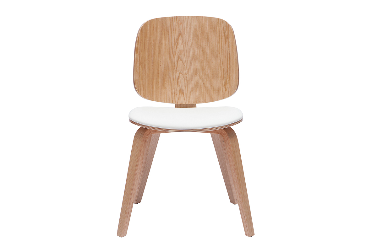 Set de 2sillas de madera clara y blanca BECK