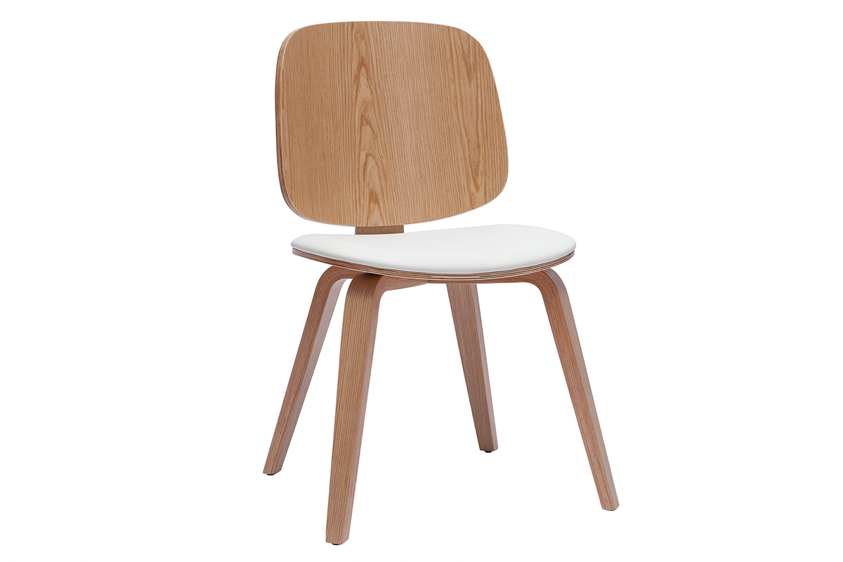 Set de 2sillas de madera clara y blanca BECK