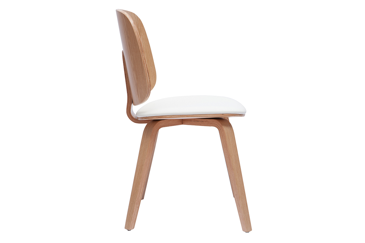 Set de 2sillas de madera clara y blanca BECK