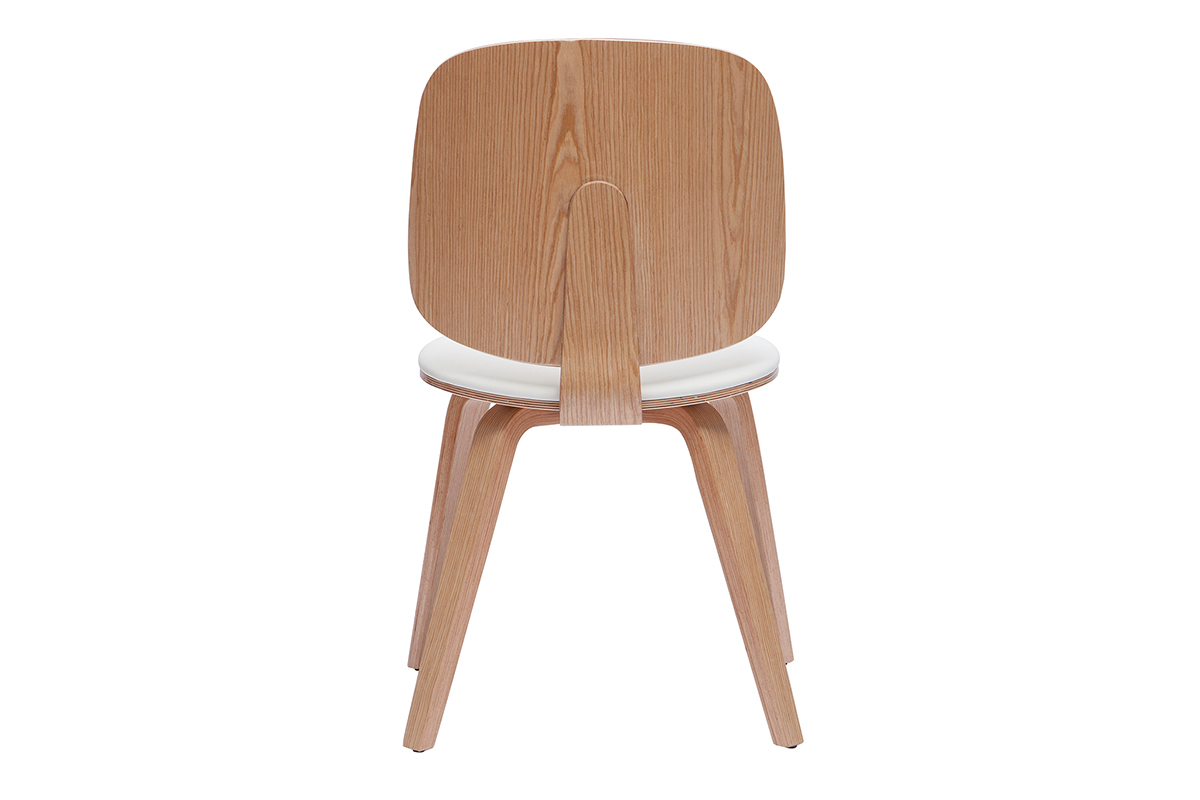 Set de 2sillas de madera clara y blanca BECK