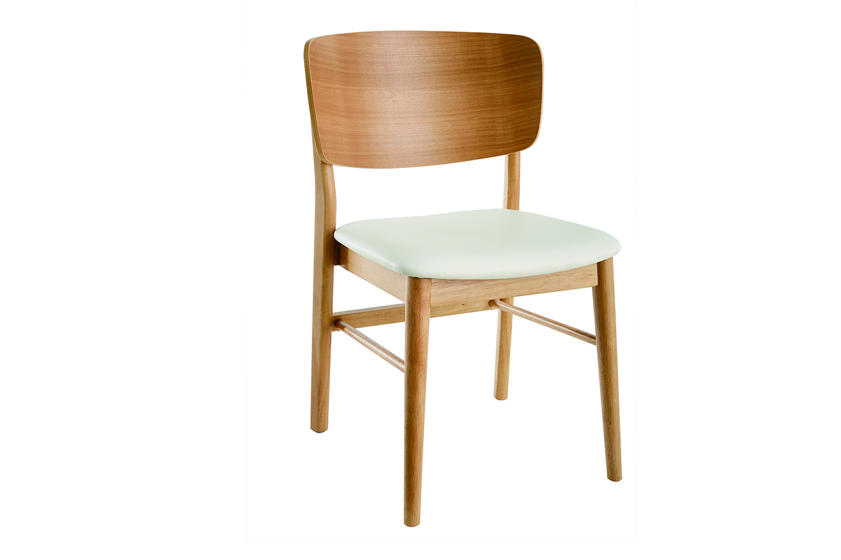 Set de 2sillas de madera clara y blanco SHELDON