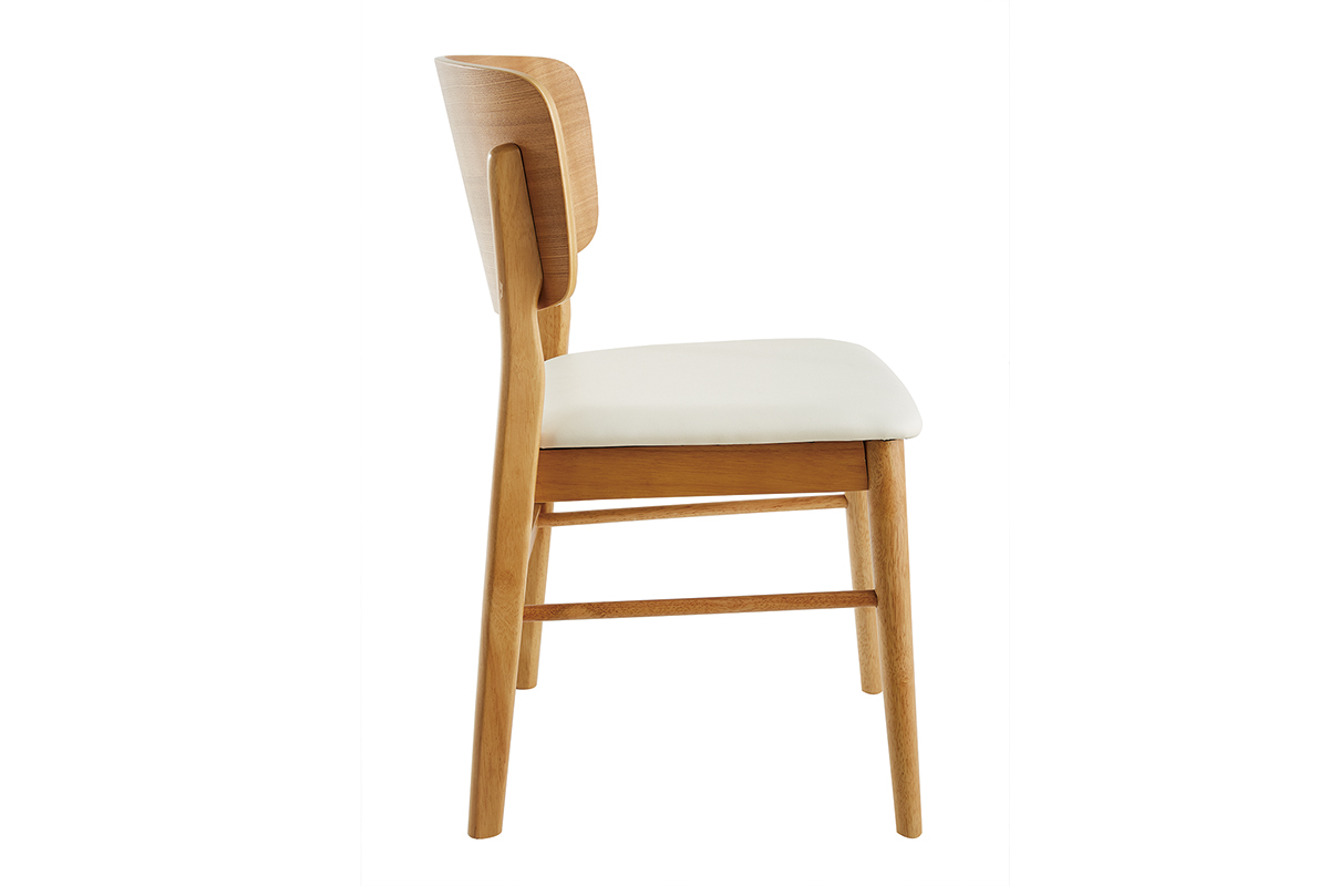 Set de 2sillas de madera clara y blanco SHELDON