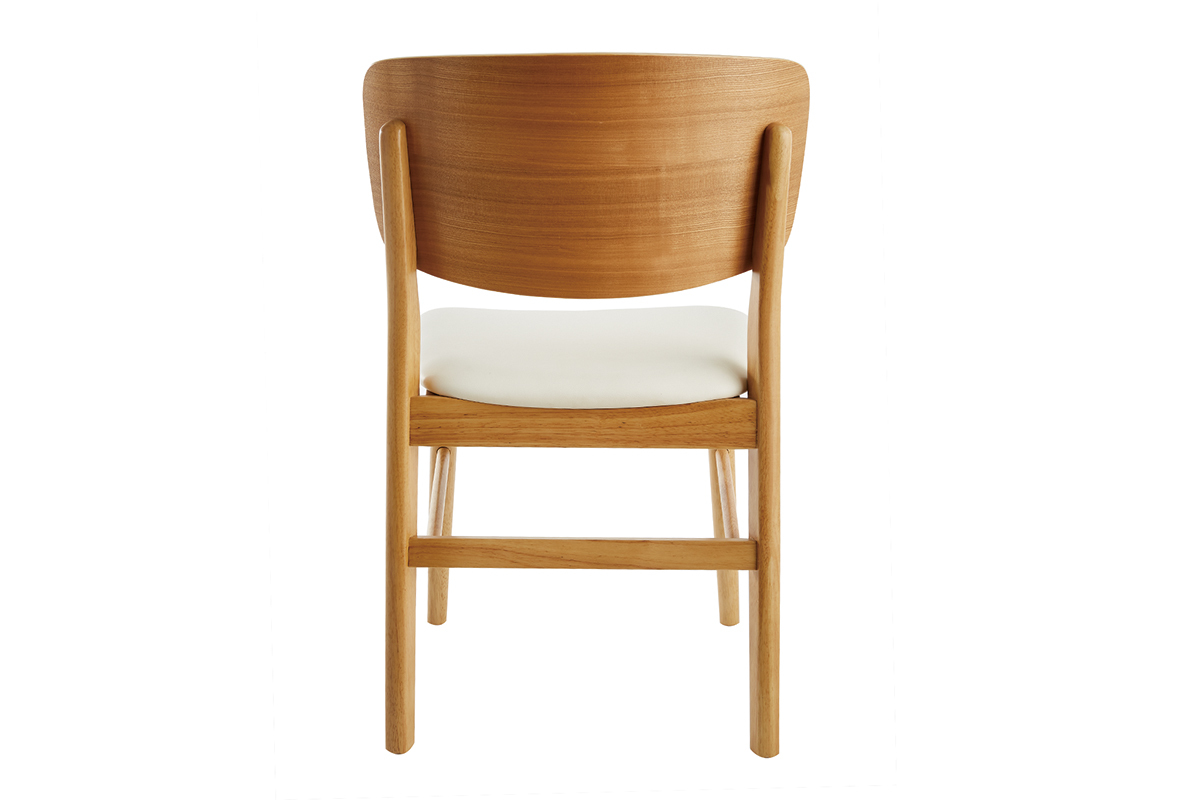 Set de 2sillas de madera clara y blanco SHELDON