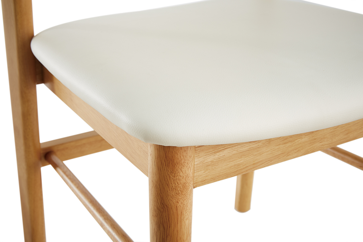 Set de 2sillas de madera clara y blanco SHELDON