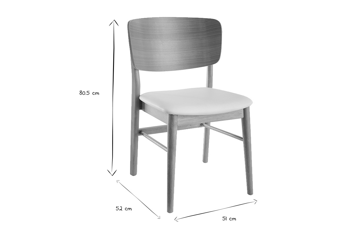 Set de 2�sillas de madera clara y blanco SHELDON