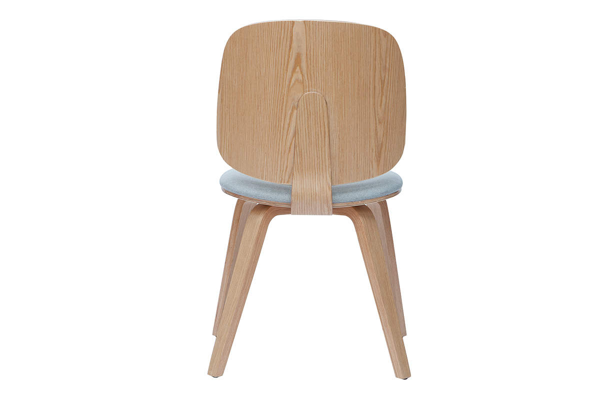 Set de 2sillas de madera clara y tela gris clara BECK