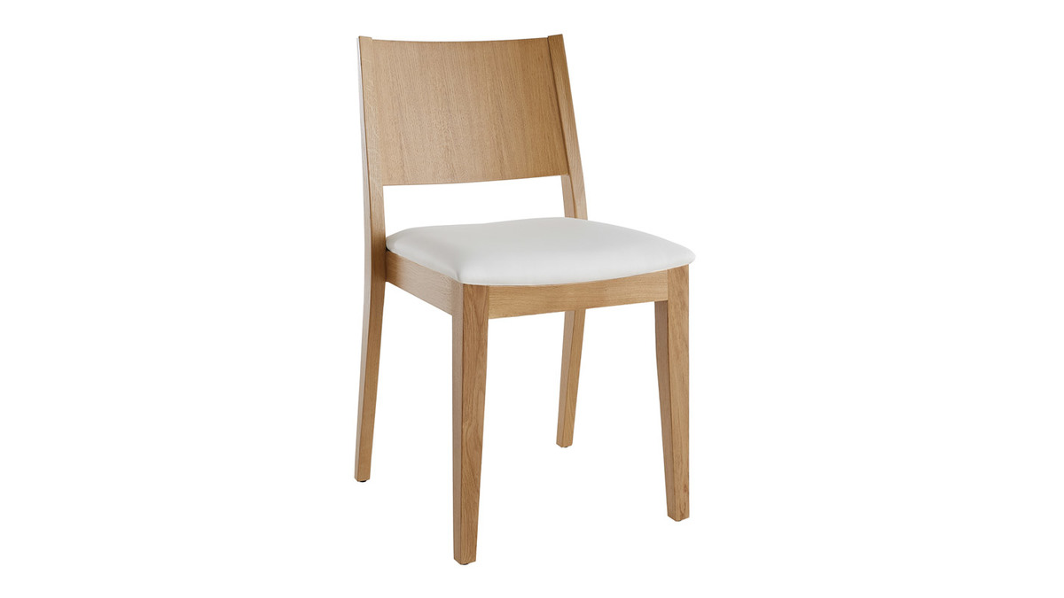 Set de 2 sillas de madera de roble y blanco MELVIL