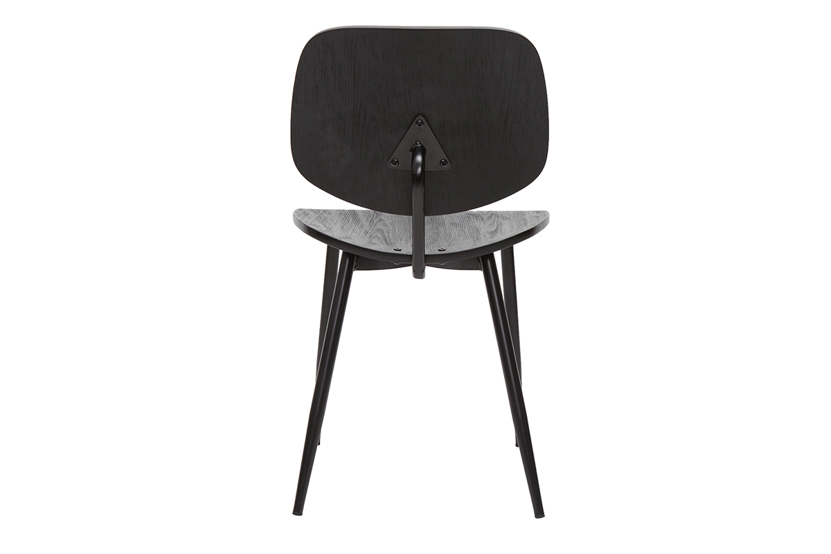 Set de 2sillas de madera negra y metal negro TOBIAS