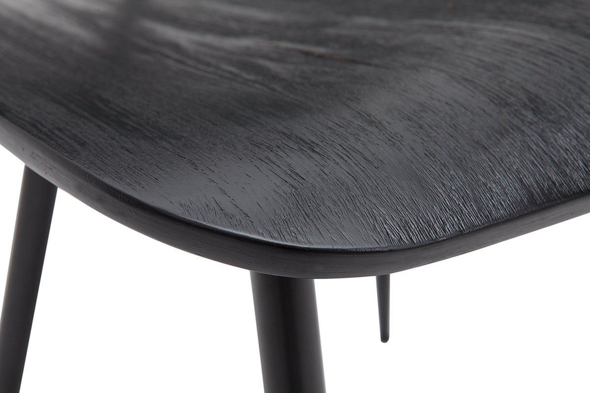 Set de 2sillas de madera negra y metal negro TOBIAS