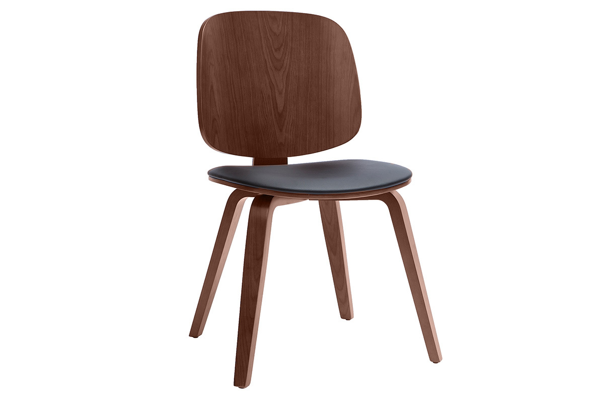 Set de 2sillas de madera oscura y negra BECK