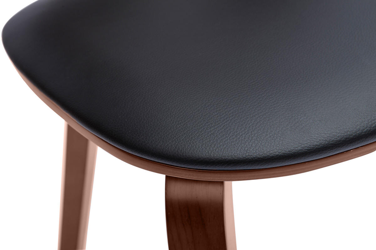 Set de 2sillas de madera oscura y negra BECK