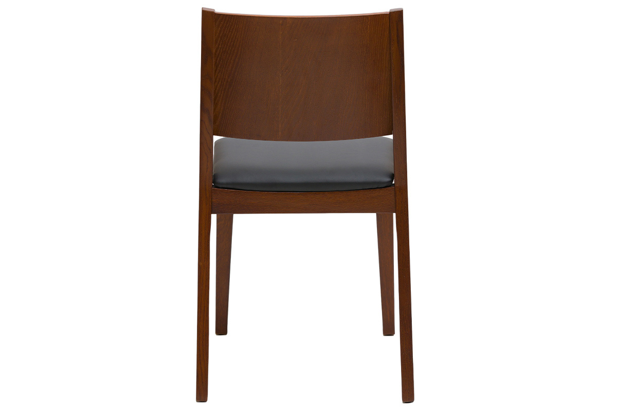 Set de 2 sillas de nogal con asiento negro MELVIL